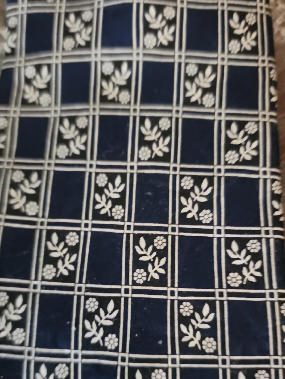 Lanvin Paris Silk Tie Navy Blue White Floral Grid Designer Necktie Italy